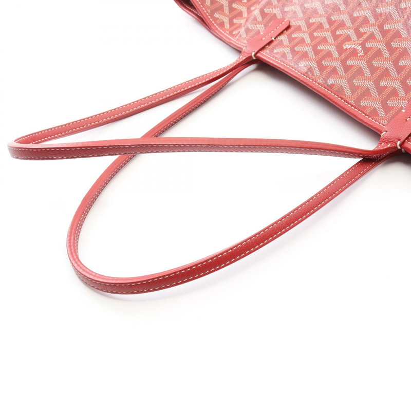 GOYARD Artois MM 手提單肩包，帆布皮革材質，紅色多色拼接，二手女款-8