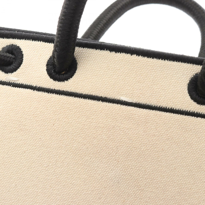 FENDI 肩背斜背包 8BH380 帆布 米色 黑色 Logo 二手 女士-5