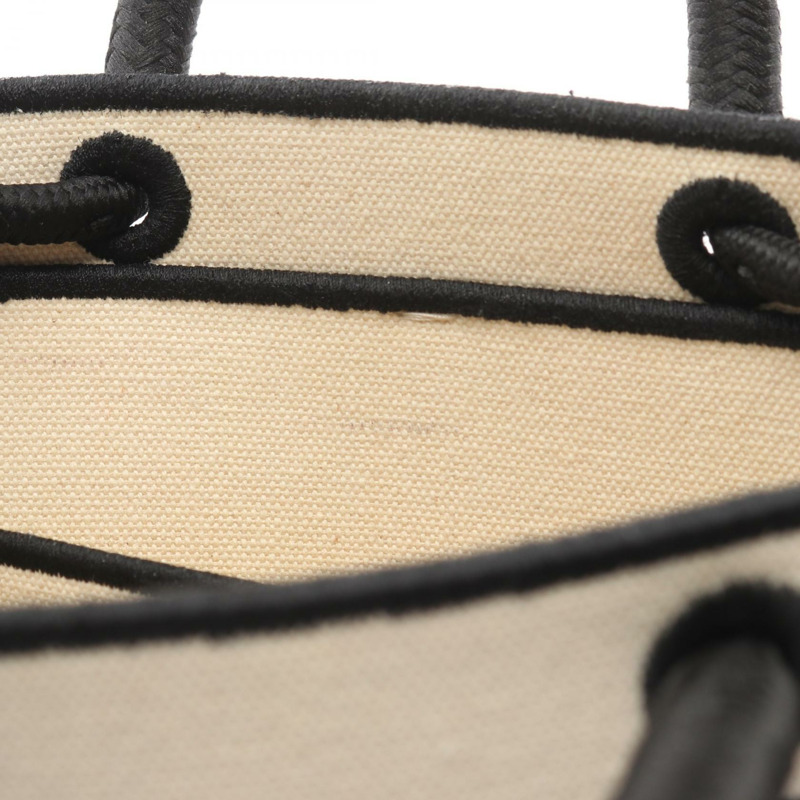 FENDI 肩背斜背包 8BH380 帆布 米色 黑色 Logo 二手 女士-6