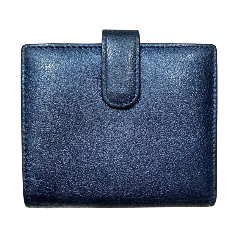 CHANEL 香奈兒 雙折短夾 海軍藍-1