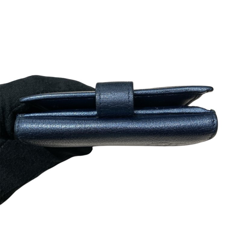 CHANEL 香奈兒 雙折短夾 海軍藍-2