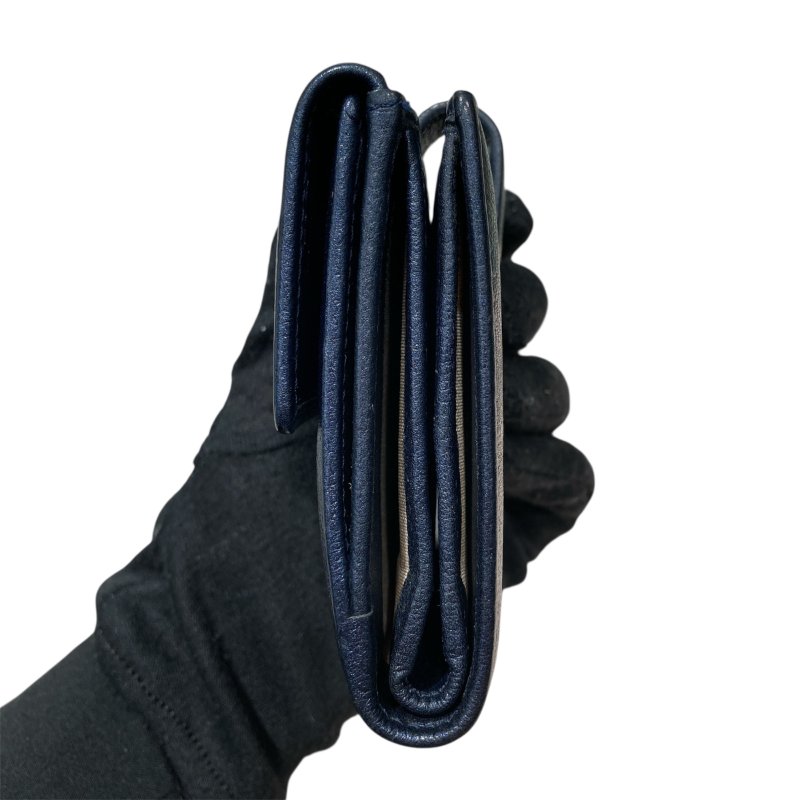 CHANEL 香奈兒 雙折短夾 海軍藍-4