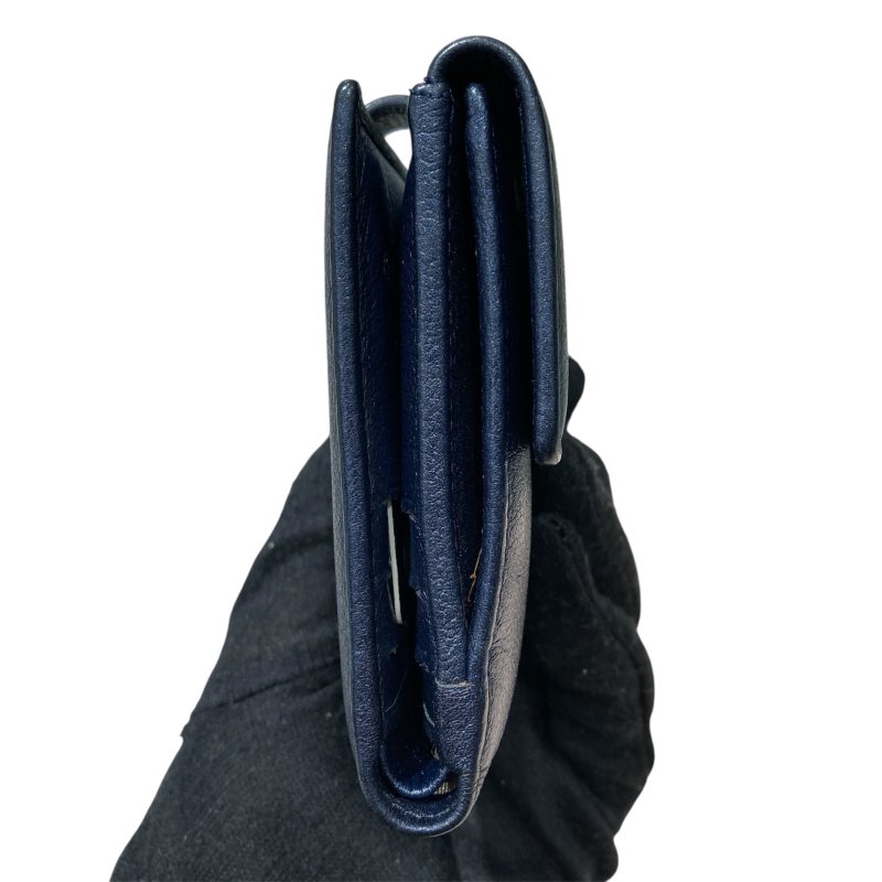 CHANEL 香奈兒 雙折短夾 海軍藍-5