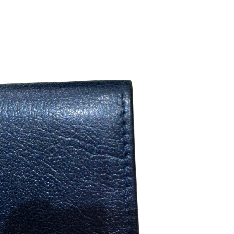 CHANEL 香奈兒 雙折短夾 海軍藍-6