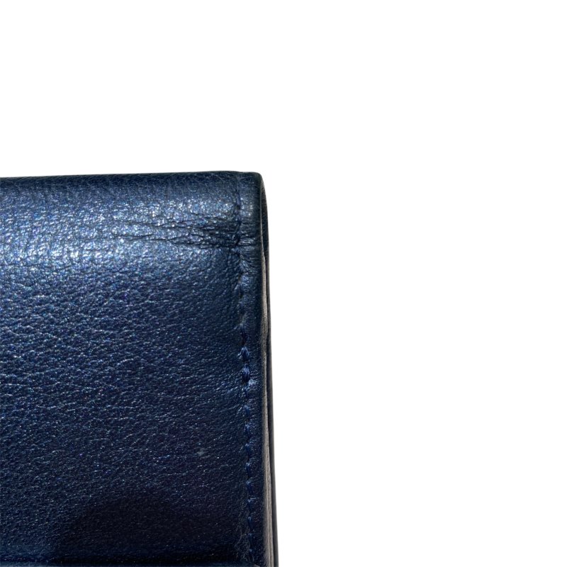 CHANEL 香奈兒 雙折短夾 海軍藍-7