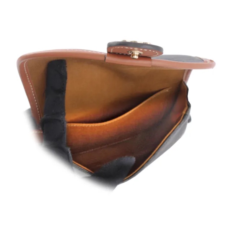 CELINE 經典TRIOMPHE BESACE系列帆布斜背馬鞍包(棕色)-2