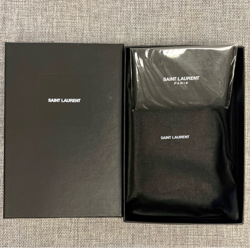 【YSL】 SAINT LAURENT Monogram 黑金色拉鍊皮卡夾/零錢包-3