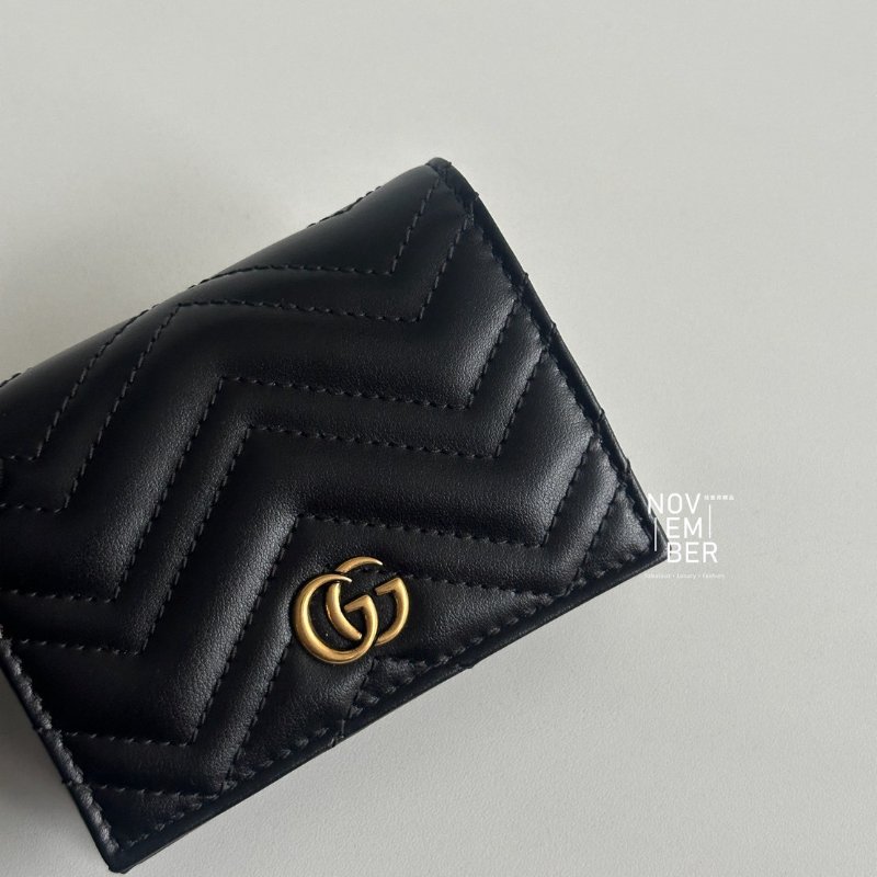 閒置新✨ Gucci 古馳 GG Marmont 短夾 黑色-1