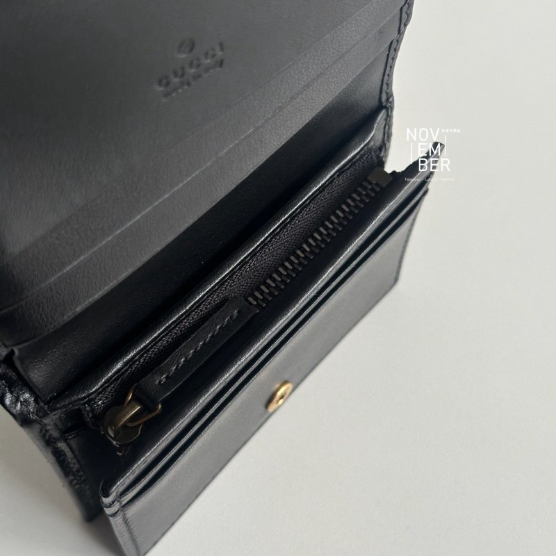 閒置新✨ Gucci 古馳 GG Marmont 短夾 黑色-3