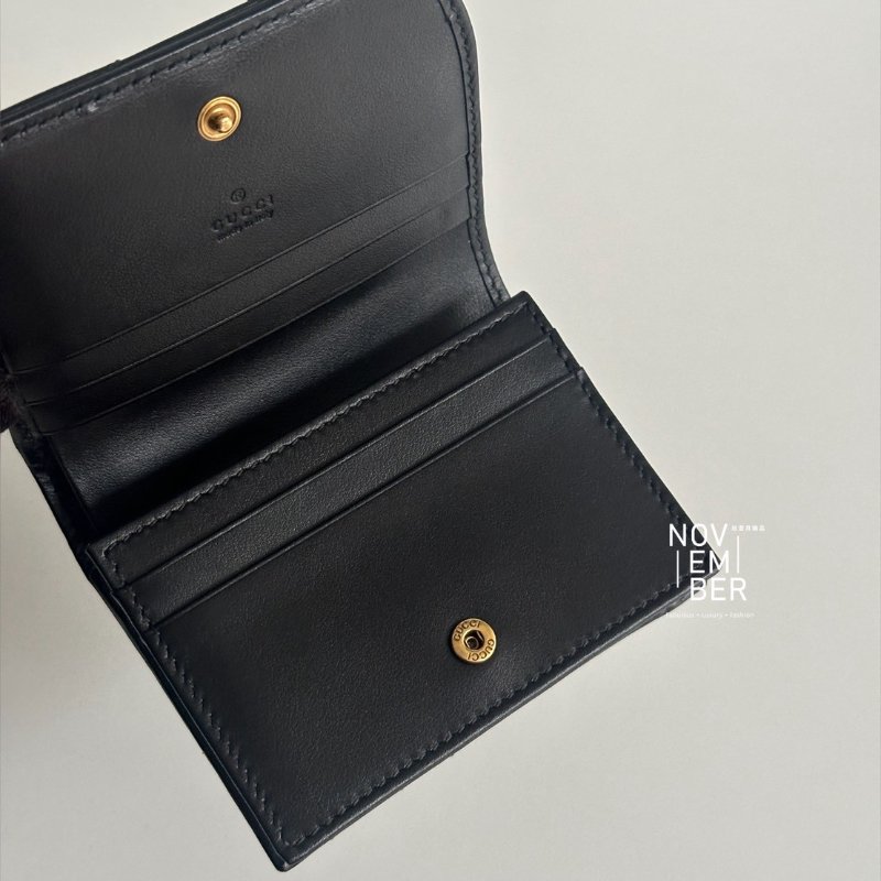 閒置新✨ Gucci 古馳 GG Marmont 短夾 黑色-4