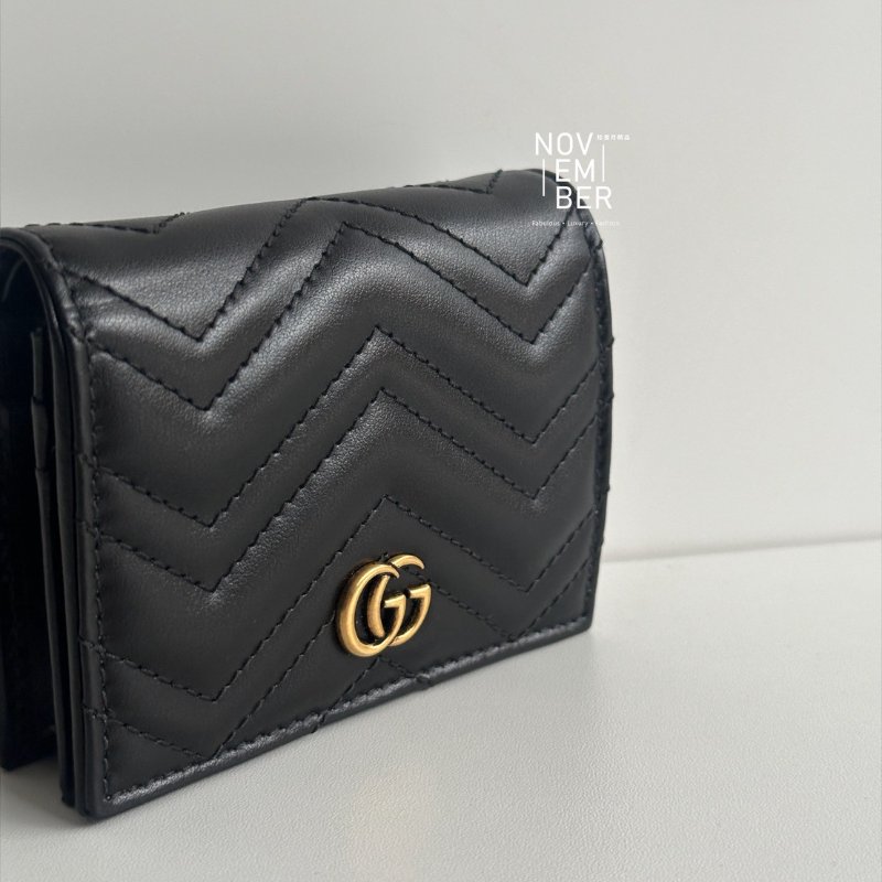 閒置新✨ Gucci 古馳 GG Marmont 短夾 黑色-6