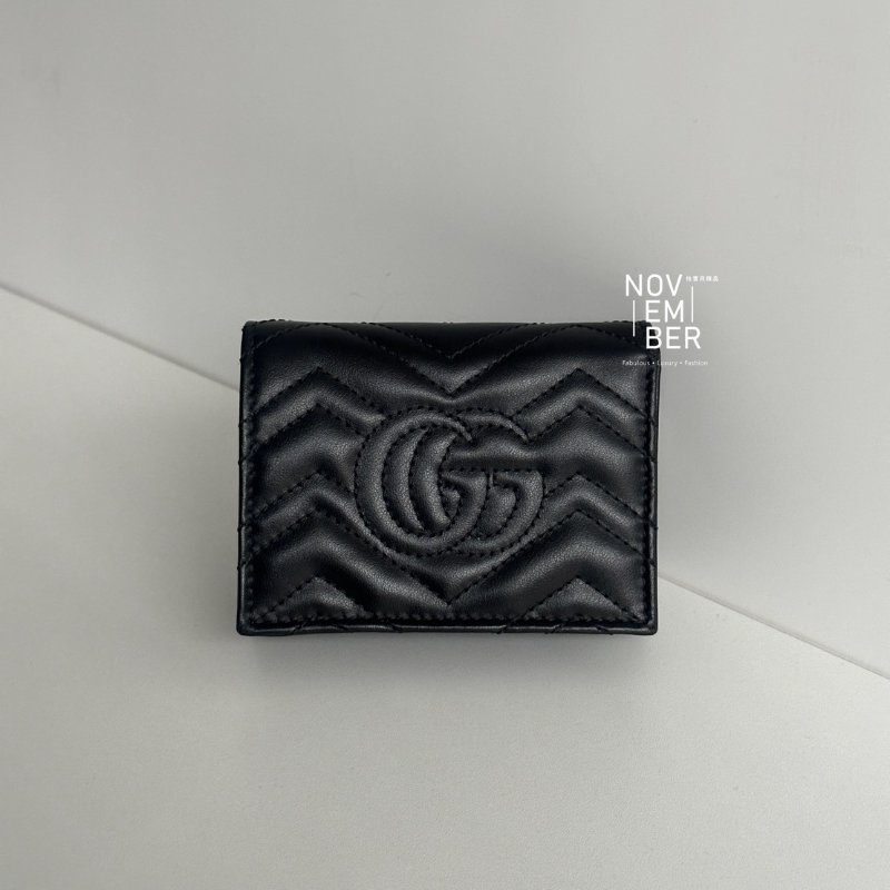 閒置新✨ Gucci 古馳 GG Marmont 短夾 黑色-7