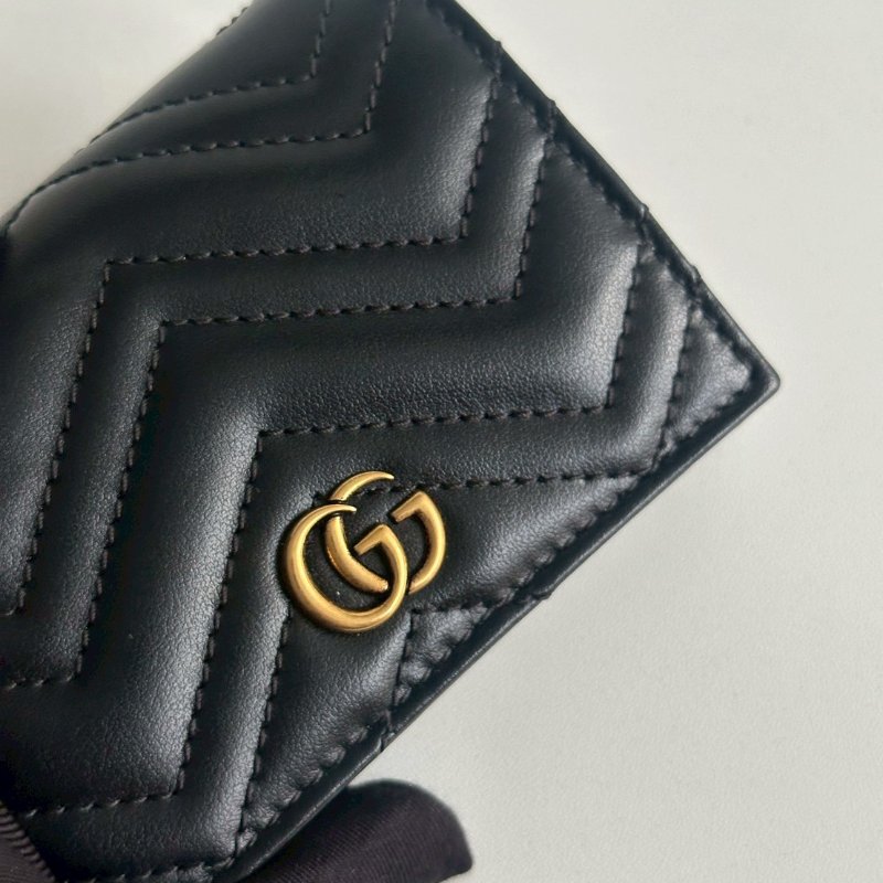 閒置新✨ Gucci 古馳 GG Marmont 短夾 黑色-15