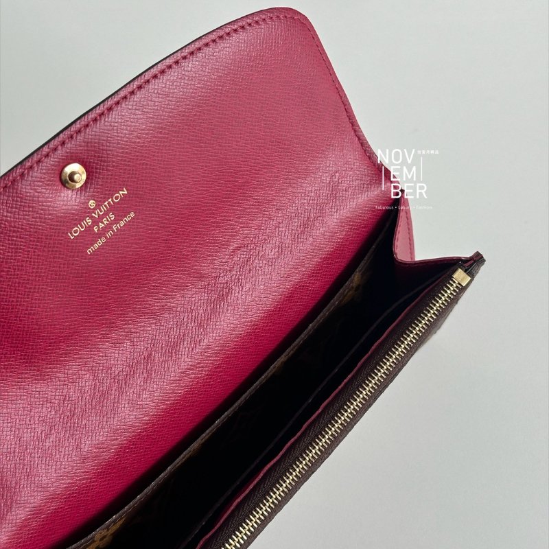 98新✨ Louis Vuitton LV 路易威登 Emilie 錢包 (桃紅內裡)-4