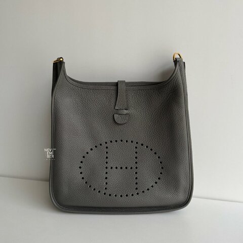 99新🆕 Hermès 愛馬仕 Evelyne 29 積雨雲灰金釦