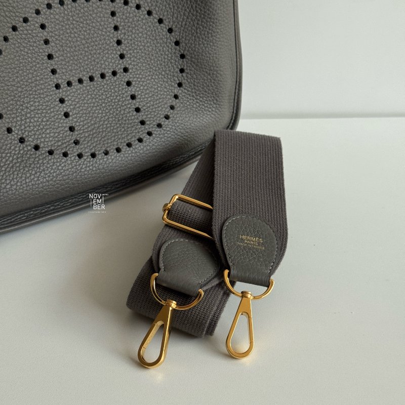 99新🆕 Hermès 愛馬仕 Evelyne 29 積雨雲灰金釦-2