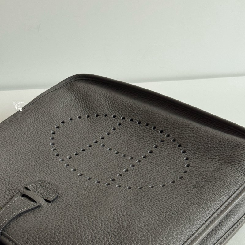 99新🆕 Hermès 愛馬仕 Evelyne 29 積雨雲灰金釦-3