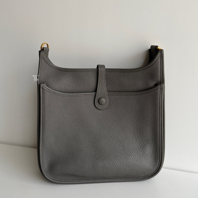99新🆕 Hermès 愛馬仕 Evelyne 29 積雨雲灰金釦-4