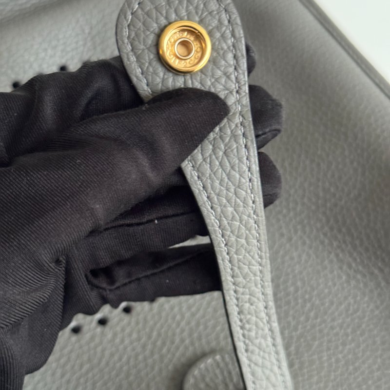 99新🆕 Hermès 愛馬仕 Evelyne 29 積雨雲灰金釦-13