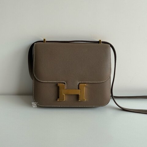 98新🫰🏻 Hermès 愛馬仕 Mini Constance 大象灰金釦