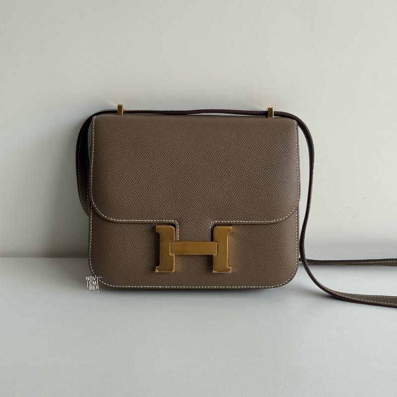 98新🫰🏻 Hermès 愛馬仕 Mini Constance 大象灰金釦-0
