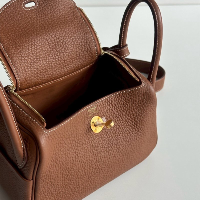 99新🆕 Hermès 愛馬仕 Mini Lindy 金棕金釦ㄧ代-4