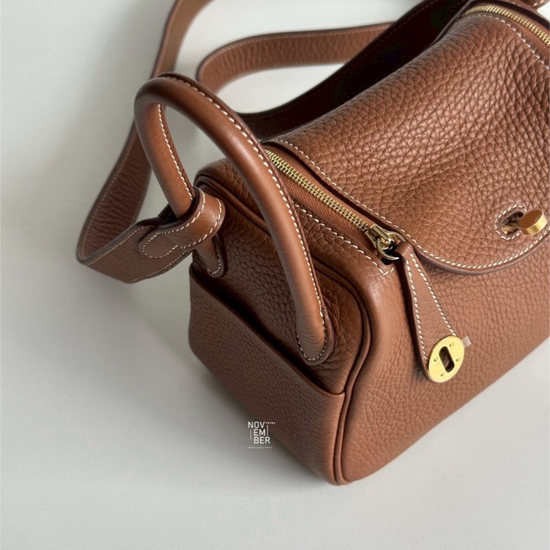 99新🆕 Hermès 愛馬仕 Mini Lindy 金棕金釦ㄧ代-6