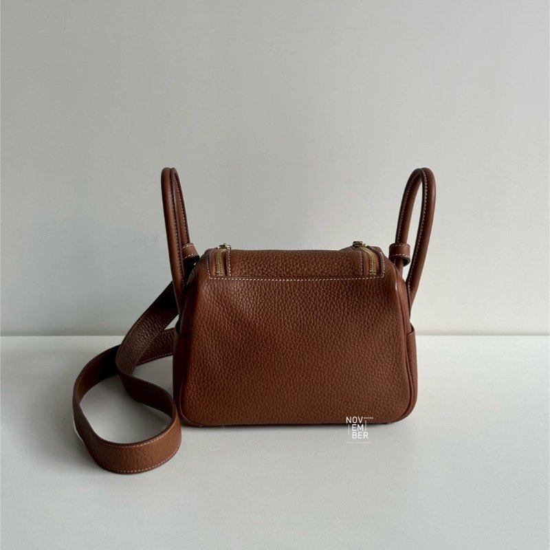 99新🆕 Hermès 愛馬仕 Mini Lindy 金棕金釦ㄧ代-7