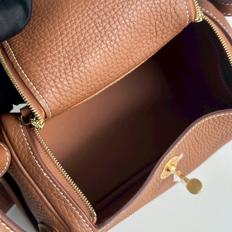 99新🆕 Hermès 愛馬仕 Mini Lindy 金棕金釦ㄧ代-10