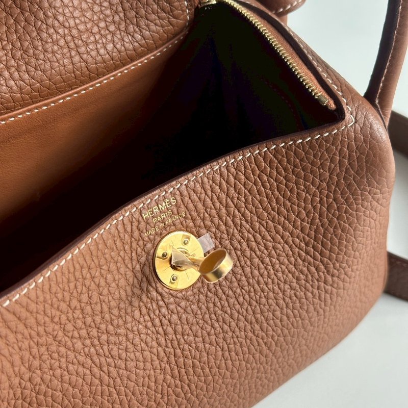 99新🆕 Hermès 愛馬仕 Mini Lindy 金棕金釦ㄧ代-11