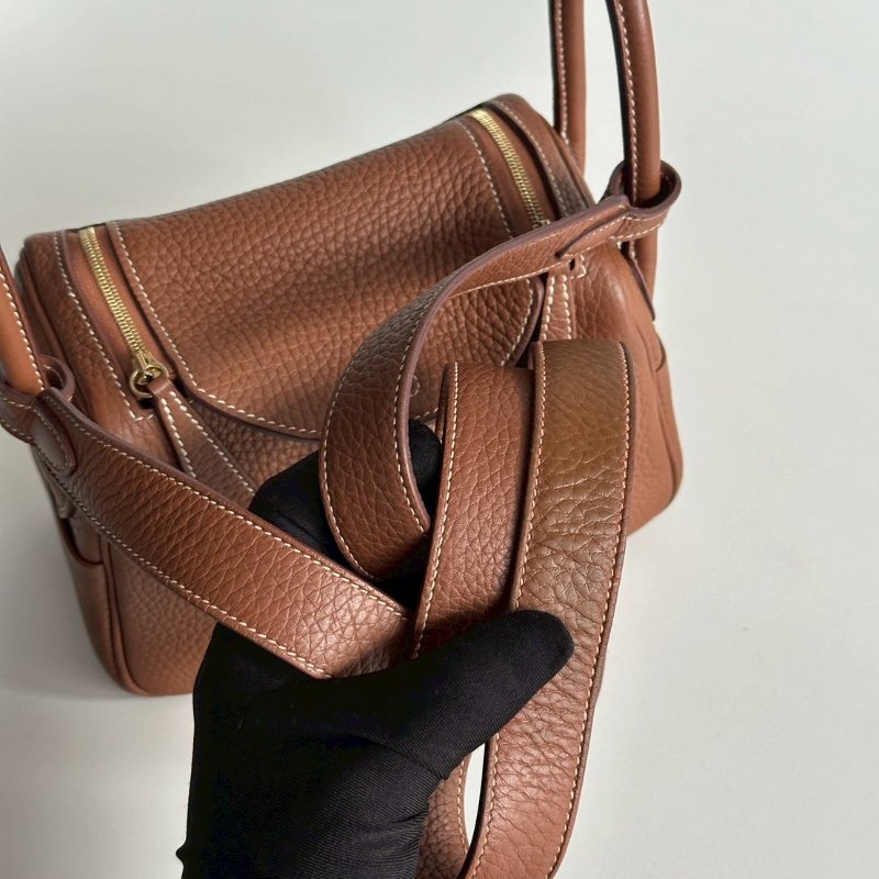 99新🆕 Hermès 愛馬仕 Mini Lindy 金棕金釦ㄧ代-14