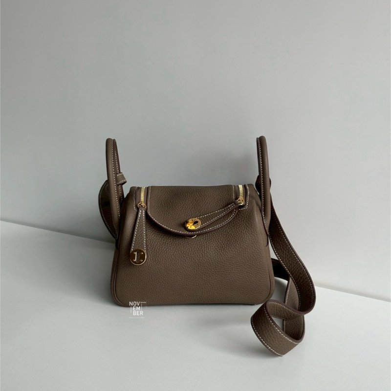 99新🆕 全配有購證🙌🏻 Hermès 愛馬仕 Mini Lindy 大象灰金釦一代-0