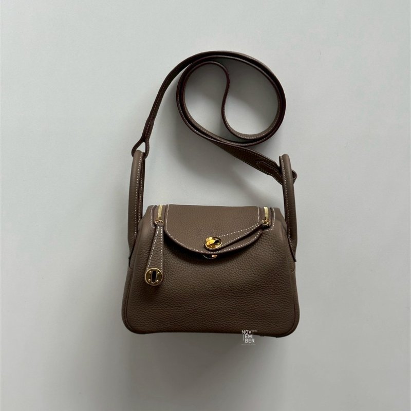 99新🆕 全配有購證🙌🏻 Hermès 愛馬仕 Mini Lindy 大象灰金釦一代-1