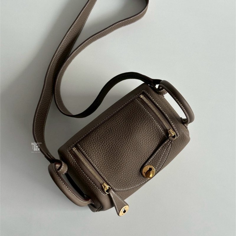 99新🆕 全配有購證🙌🏻 Hermès 愛馬仕 Mini Lindy 大象灰金釦一代-3