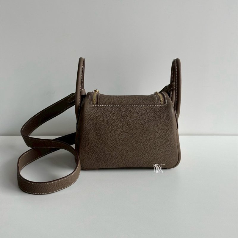 99新🆕 全配有購證🙌🏻 Hermès 愛馬仕 Mini Lindy 大象灰金釦一代-6