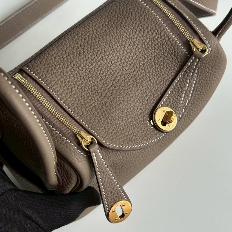 99新🆕 全配有購證🙌🏻 Hermès 愛馬仕 Mini Lindy 大象灰金釦一代-7