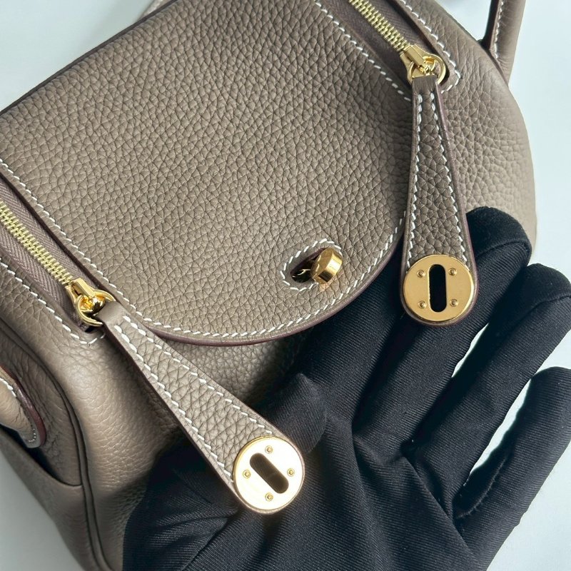 99新🆕 全配有購證🙌🏻 Hermès 愛馬仕 Mini Lindy 大象灰金釦一代-10