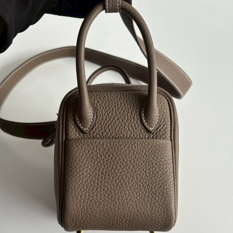 99新🆕 全配有購證🙌🏻 Hermès 愛馬仕 Mini Lindy 大象灰金釦一代-13