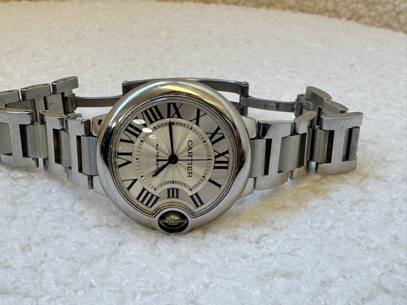 卡地亞/Cartier 藍氣球 33mm 白盤 鋼帶 自動機械錶 二手-1