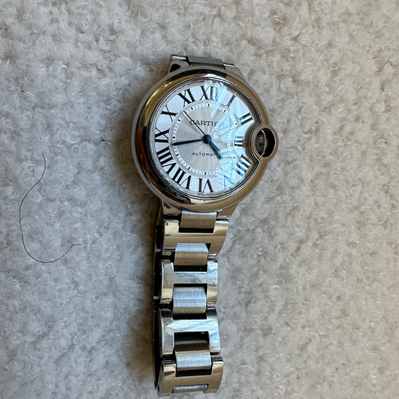 卡地亞/Cartier 藍氣球 33mm 白盤 鋼帶 自動機械錶 二手-10