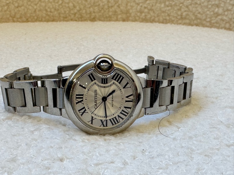 卡地亞/Cartier 藍氣球 33mm 白盤 鋼帶 自動機械錶 二手-11