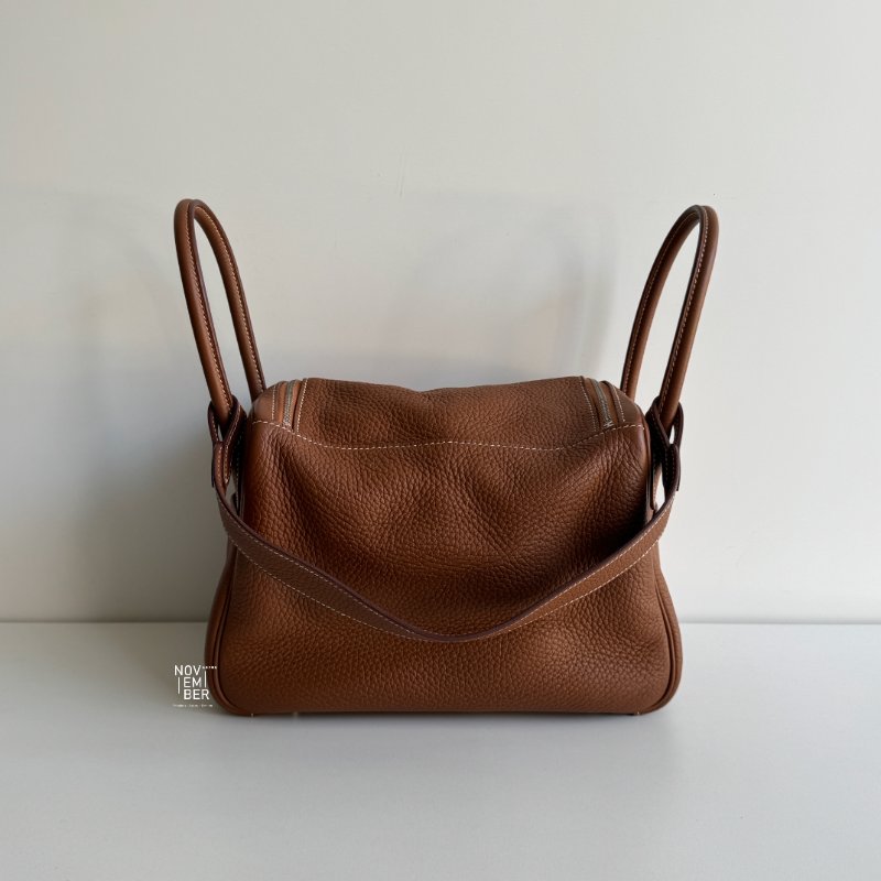 98新🤎 Hermès 愛馬仕 Lindy 26 金棕銀釦-5