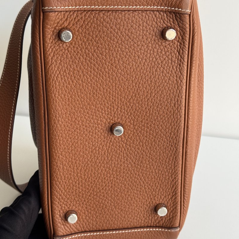 98新🤎 Hermès 愛馬仕 Lindy 26 金棕銀釦-6