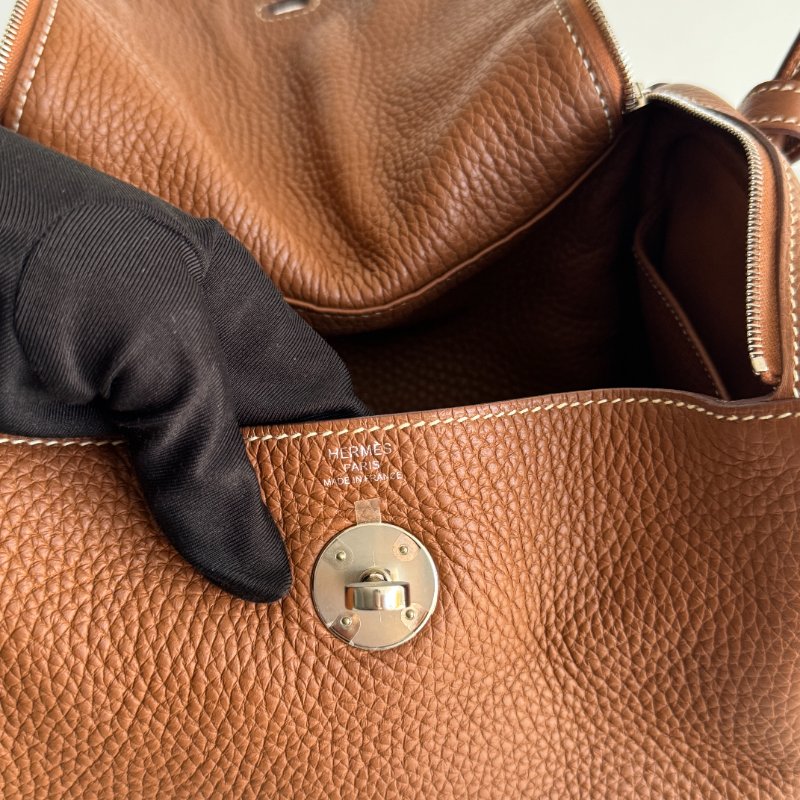 98新🤎 Hermès 愛馬仕 Lindy 26 金棕銀釦-13