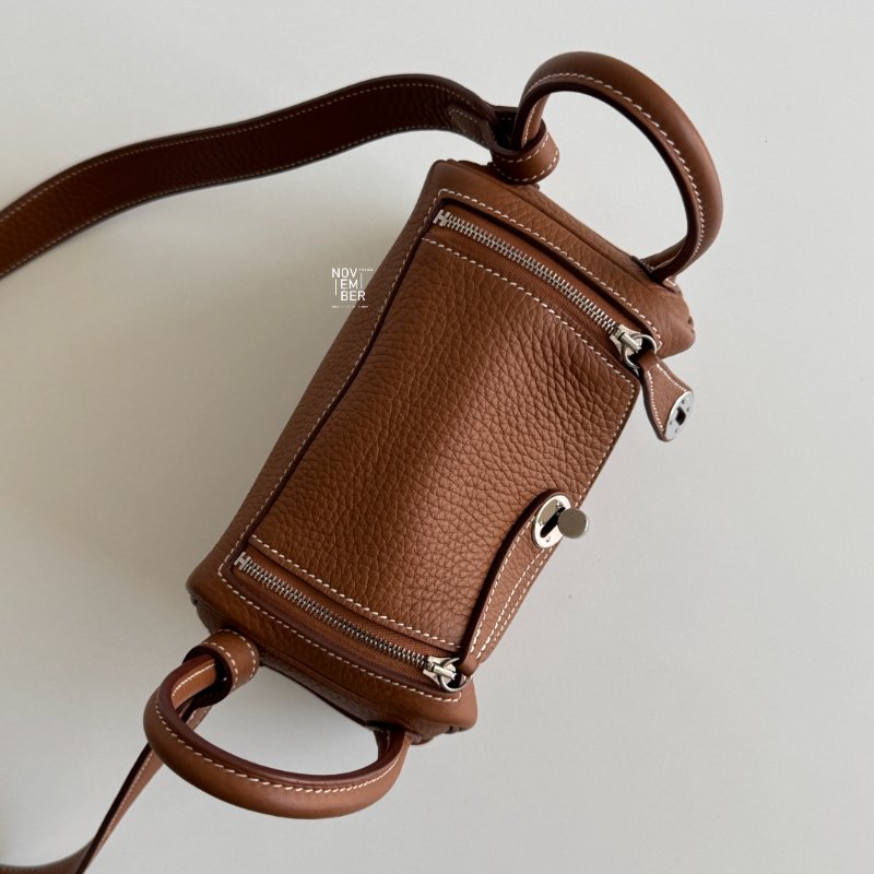 99新🆕 Hermès 愛馬仕 Mini Lindy 金棕銀釦二代-2