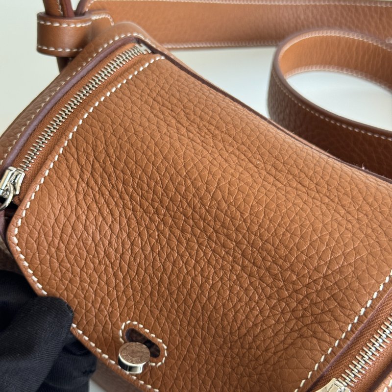 99新🆕 Hermès 愛馬仕 Mini Lindy 金棕銀釦二代-10