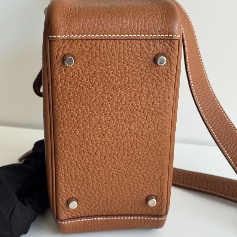 99新🆕 Hermès 愛馬仕 Mini Lindy 金棕銀釦二代-11