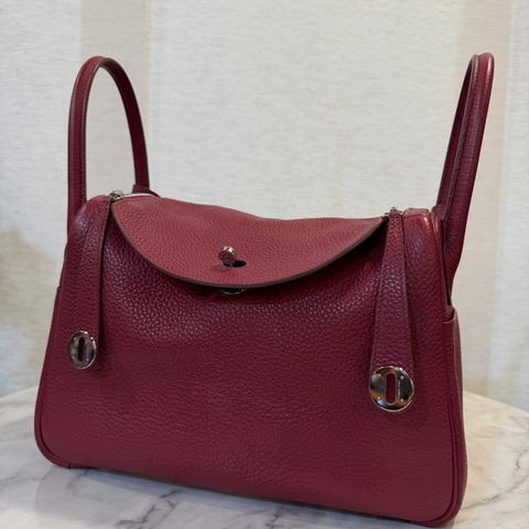 Hermes B5寶石紅TC皮銀釦Lindy 30