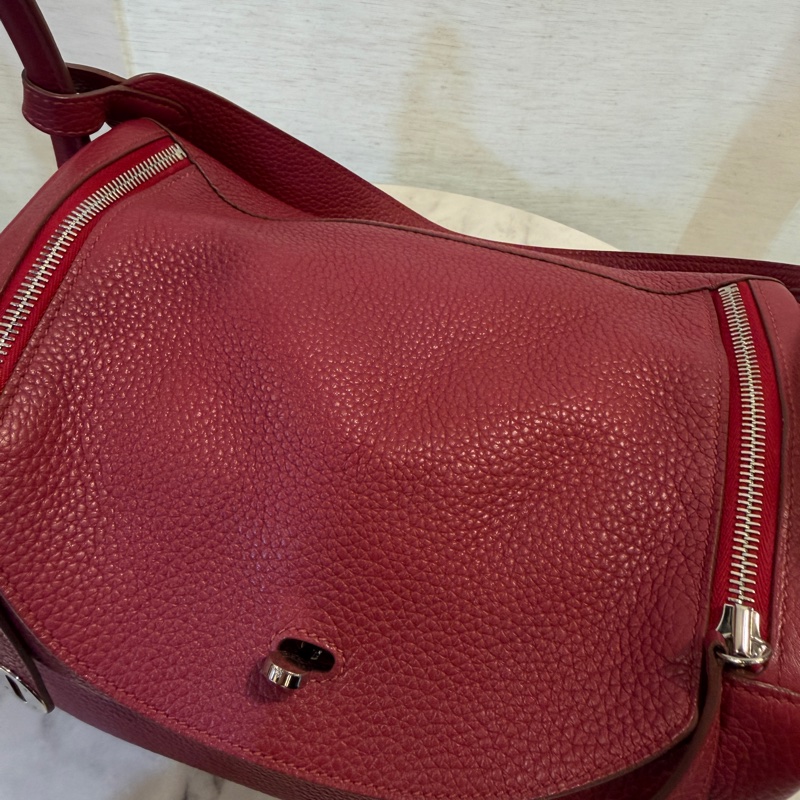Hermes B5寶石紅TC皮銀釦Lindy 30-5