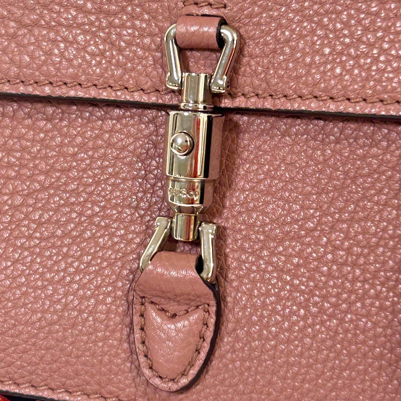 Gucci Jackie 藕色賈姬扁夾手拿包-1